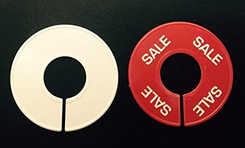 10 PLASTIC CLOTHING WHITE BLANK SIZE RACK RING DIVIDERS