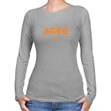 NCAA Evansville Purple Aces Ladies Ash Logo Arch Long Sleeve Slim Fit T-shirt-