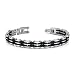 Sophisticated Mens Stainless Steel Bracelet with Black Carbon Fiber