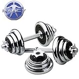 Marcy 20kg Chrome Adjustable Dumbell Set With Spinlock Collars