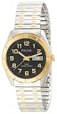 Pulsar Men's Expansion-Band Black Dial Two-Tone Watch #PXN148