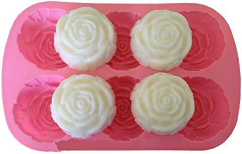 Soap Molds New Silicon Rose Candles Soap Molds Cake Chocolate Candy Jelly Mould 6 Cavities