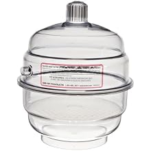Bel-Art Scienceware 420120000 Polycarbonate Bottom Space Saver Vacuum Desiccator, 14.9cm ID, 17.1cm Flange OD, 20.6cm Height, 14cm Plate Size