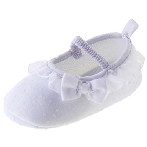 Kuner Baby Girl Christening Baptism Toddler Shoes Dance Ballerina Slipper with Bow Ribbon