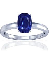 Platinum Cushion Cut Blue Sapphire Solitaire Ring