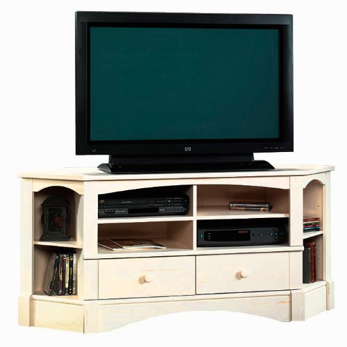 americawilda &&Harbor View Antique Cream Corner TV Stand