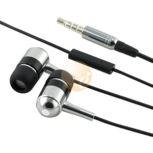 Universal 3.5mm Black / Silver In-Ear Stereo Headset w/ On-off & Mic for Apple iPad / iPhone / iPhone 3G 8GB / 16GB / iPod Touch Gen2 / iPod Nano Gen4 / iPod Classic 120GB