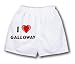 White Boxer Short with I Love Galloway