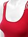 Doublju Women Sleeveless Round Neck Back Cross Strap Designed Long Tank Top