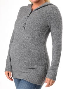 Motherhood Maternity: Long Sleeve Button Front Maternity Sweater