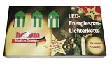 Hellum 811537 LED-Energiespar Lichterkette Riffelkerzen warm-wei&szlig;, matt, 15-teilig, Gesamtl&auml;nge 12,8m, f&uuml;r Innen