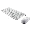 Perixx PERIDUO-707W PLUS, Desktop Clavier Mini et Souris sans fil - 2.4GHz - Nano r�cepteur USB - AZERTY - Blanc