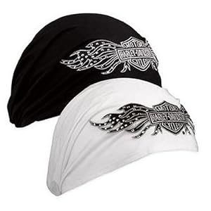 Harley-Davidson� Ladies Studded Winged Bar and Shield Logo Head Wrap or Headband. Black 99449-10VW;...