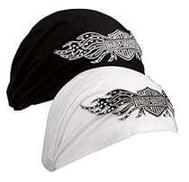 Harley-Davidson® Women's Studded Winged Bar & Shield Logo Head Wrap or Headband. Black 99449-10VW; White 99450-10VW