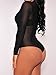 HUUSA Womens Sexy Long Sleeve Sheer Mesh Corset Bodysuit Black Large