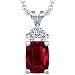 Platinum Cushion Cut Ruby And Round Diamond Pendant