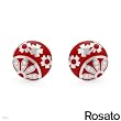 ROSATO Made in Italy Stunning Earrings With Cubic zirconia Red Enamel and 925 Sterling silver. Total item weight 12.5g Length 21mm