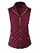 makeitmint Women's Basic Solid Quilted Padding Jacket Vest w/ Pockets Large YJV0002_Burgundy