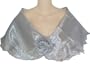 Sheer Silver Organza Lightweight Evening Wrap Capelet for Prom Wedding Bride