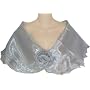 Sheer Silver Organza Lightweight Evening Wrap Capelet for Prom Wedding Bride