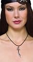 Cord Necklace With Pewter Pirate Dagger Pendant