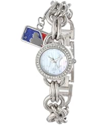 Game Time Womens MLB-CHM-NY3 Charm MLB Series New York Yankees "Pinstripe" Logo 3-Hand Analog Watch