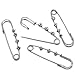Housweety 10 Silver Tone Rhinestone Safety Pins Brooches 5.1x1.5cm