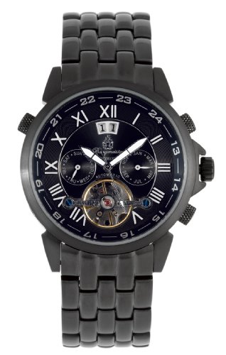 Burgmeister California BM 118-622 Herren Automatik Uhr Edelstahl schwarz offene Unruh Tag/Datum/Monat