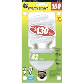 GE 47452 42 Watt (150 Watt equivalent) Energy Smart Soft White Spiral T4 Light Bulb
