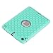 iPad Mini Cases, ROKE Rugged Dual Layer Case for iPad Mini 1/2/3 with Studded Rhinestone, Drop Proof, Dust Proof Design (B-Grey-Mint Green)