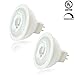 Luxrite LR21306 (2-Pack) 7W MR16 LED Bulb, 12V, 50W Halogen Replacement, Dimmable, Cool White 4100K, 550 Lumens, 40° Beam Spotlight, GU5.3 Base, UL Listed