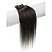 Emosa Clip in Remy Human Hair Extensions Off Black 7pcs 70g