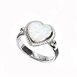 Sterling Silver Lab Created Opal Ring - 3mm Band Width - 12mm Face Height - Sizes: 5-9 Sterling Silver Lab Created Opal Ring - 3mm Band Width - 12mm Face Height - Sizes: 5-9