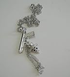 Skull Pendant Hip Hop Jewelry w/ Gun Skull Tassel 18 Inches Chain (BRAND NEW)