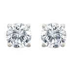10k White Gold Round Diamond 4-Prong Stud Earrings (0.05 cttw, I-J Color, I3 Clarity)