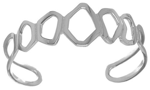 Sterling Silver Open Organic Cuff Bracelet