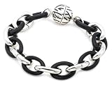 Sterling Silver Onyx Link Bracelet w/ Magnetic Clasp by David Sigal