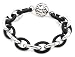 Jewelry : Sterling Silver Onyx Link Bracelet w/ Magnetic Clasp by David Sigal