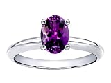 1.25 cts Genuine Amethyst Solitaire Engagement Ring - 14kt White or Yellow Gold
