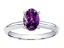 1.25 cttw Genuine Amethyst Solitaire Engagement Ring - 14kt White or Yellow Gold