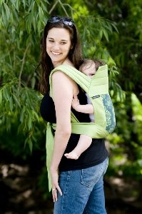 Picture of Cozy BabyHawk Mei Tai Organic Baby Carrier Eyes of the World on Avocado Straps and Dainty Baby Reusable Bag Bundle B004G5B25W (Baby Carriers)