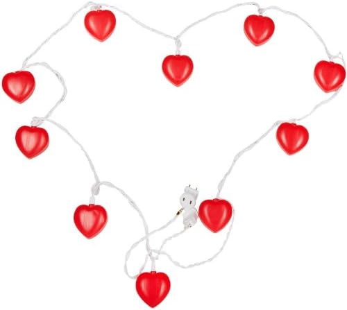 Cashco1000 Valentine's Day red Hearts String Lights Party Indoor Outdoor Patio Porch 8 ft