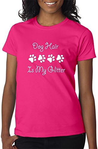 Dog Hair Is My Glitter Hot Pink Women's T-shirt (XL)