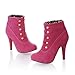 Charm Foot Vintage Womens Platform High Heel Ankle Boots Riding Boots