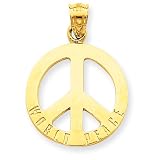 14kt Yellow Gold Peace Sign Charm -C1800