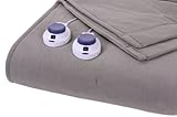 Serta Ultra Plush Low-Voltage Electric Heated Micro-Fleece Queen Blanket, Charcoal