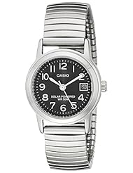 Watch: Casio Womens LTP-S100E-1BVCF Easy-To-Read Solar Stainless Steel Watch - Casio