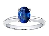 1.00 cts Genuine Sapphire Solitaire Engagement Ring - 14kt White or Yellow Gold