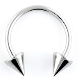 One Stainless Steel Circular Barbell: 18g 5/16, Cones: 3mm