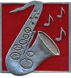 Saxophone Leather Luggage Tag